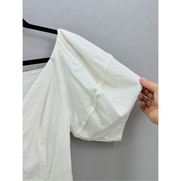 Intimately Free People Womens White Not So Basic Puff Sleeves Bodysuit Small - Picture 6 of 9